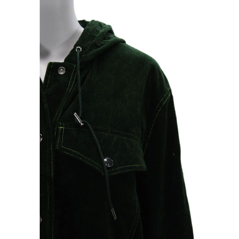 Alexa Chung Unisex Green Cotton Button Front Solid Fall Jacket Size 10 - Picture 2 of 7